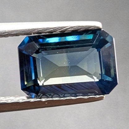 1.12 ct Certified Unheated Teal Blue Sapphire - Octagon Faceted Sapphire from Madagascar - Loose Natural Sapphire with JGTL Certificate