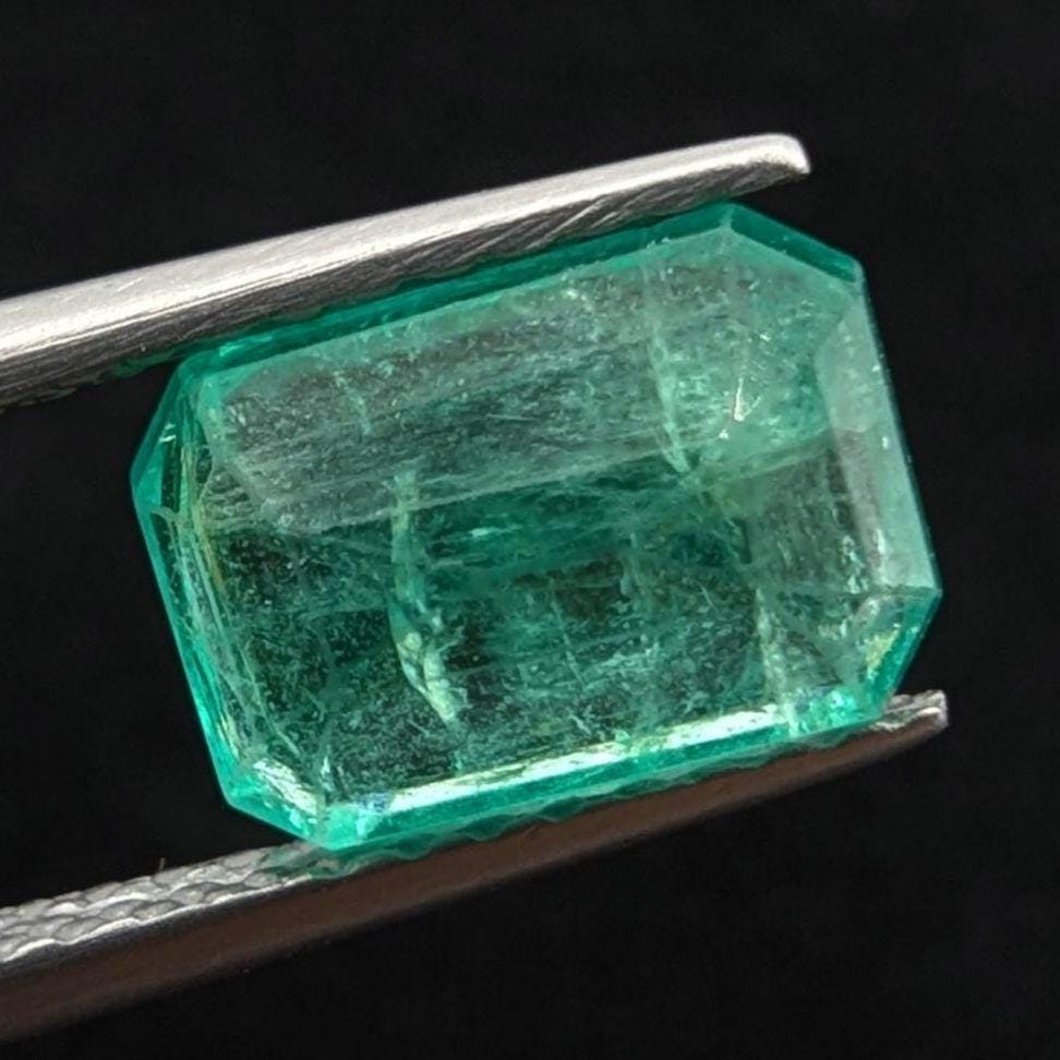 1.81ct Natural Emerald - Zambian Emerald with Minor Oil - Green Emerald from Zambia - Loose Octagon Cut Emerald - Faceted Loose Gemstone