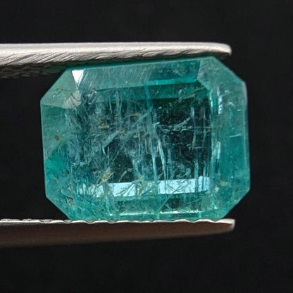1.66ct Natural Emerald - Zambian Emerald with Minor Oil - Green Emerald from Zambia - Loose Octagon Cut Emerald - Faceted Loose Gemstone