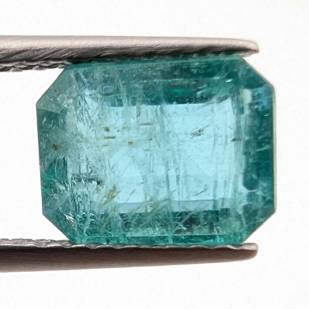 1.66ct Natural Emerald - Zambian Emerald with Minor Oil - Green Emerald from Zambia - Loose Octagon Cut Emerald - Faceted Loose Gemstone