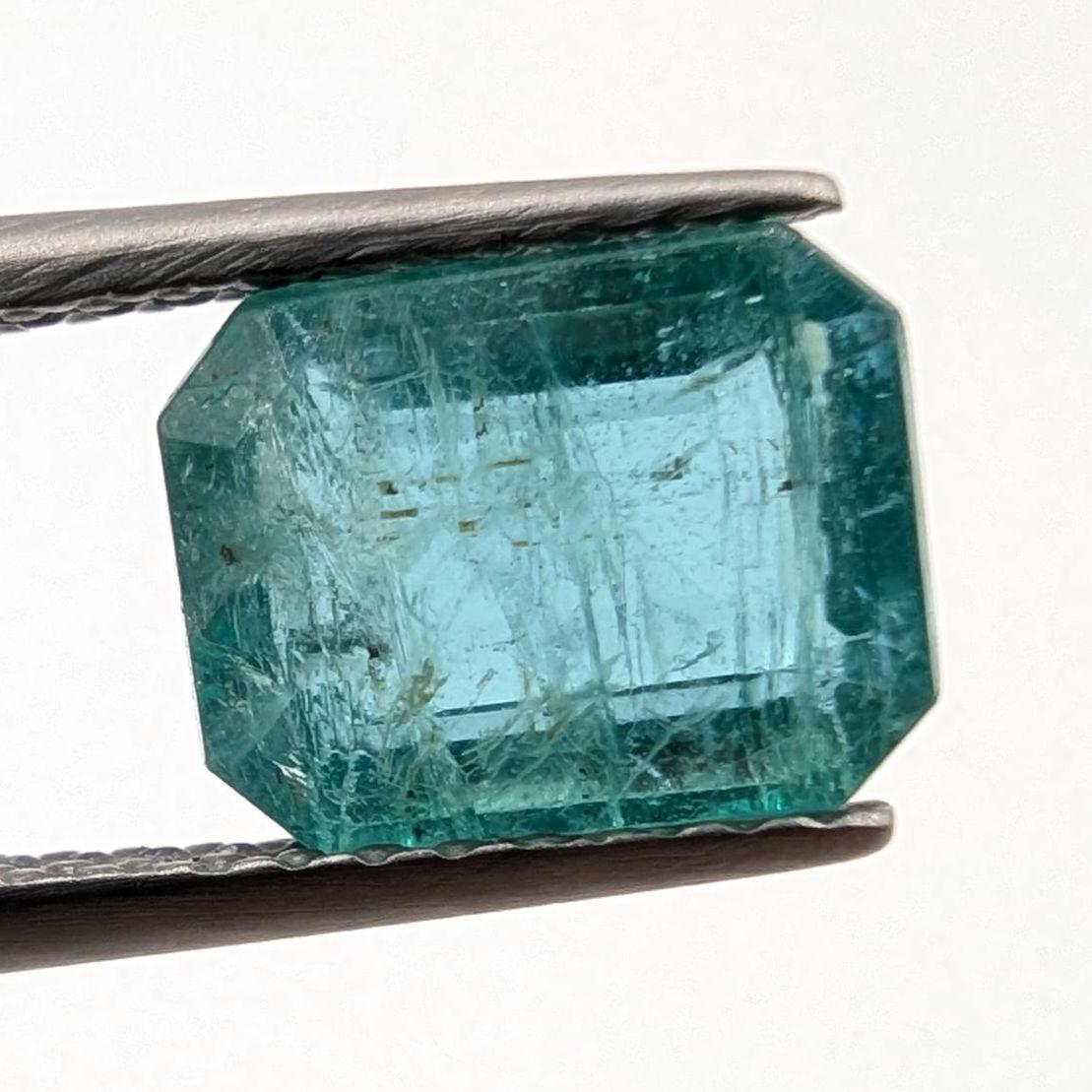 1.66ct Natural Emerald - Zambian Emerald with Minor Oil - Green Emerald from Zambia - Loose Octagon Cut Emerald - Faceted Loose Gemstone