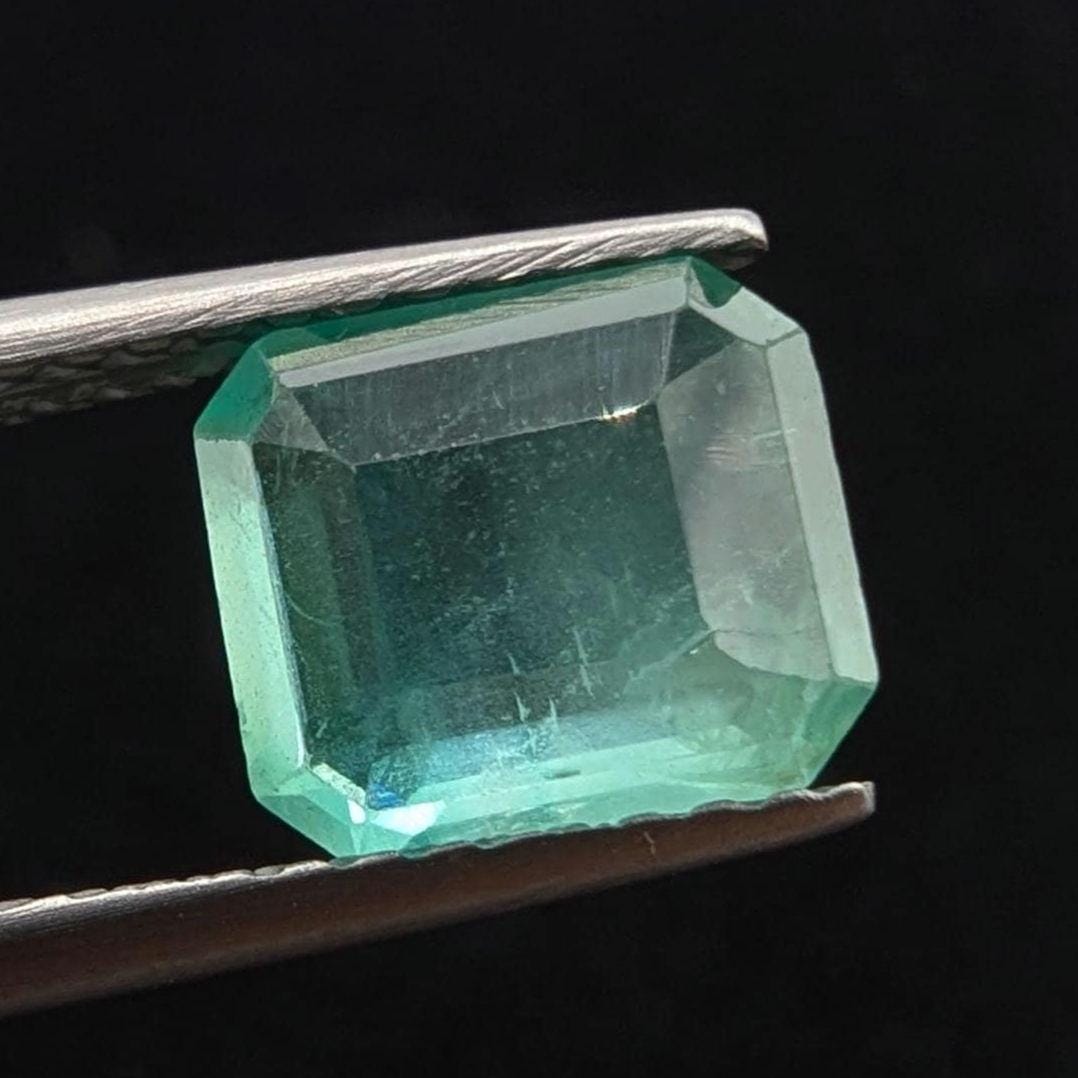 1.49ct Natural Emerald - Zambian Emerald with Minor Oil - Green Emerald from Zambia - Loose Octagon Cut Emerald - Faceted Loose Gemstone