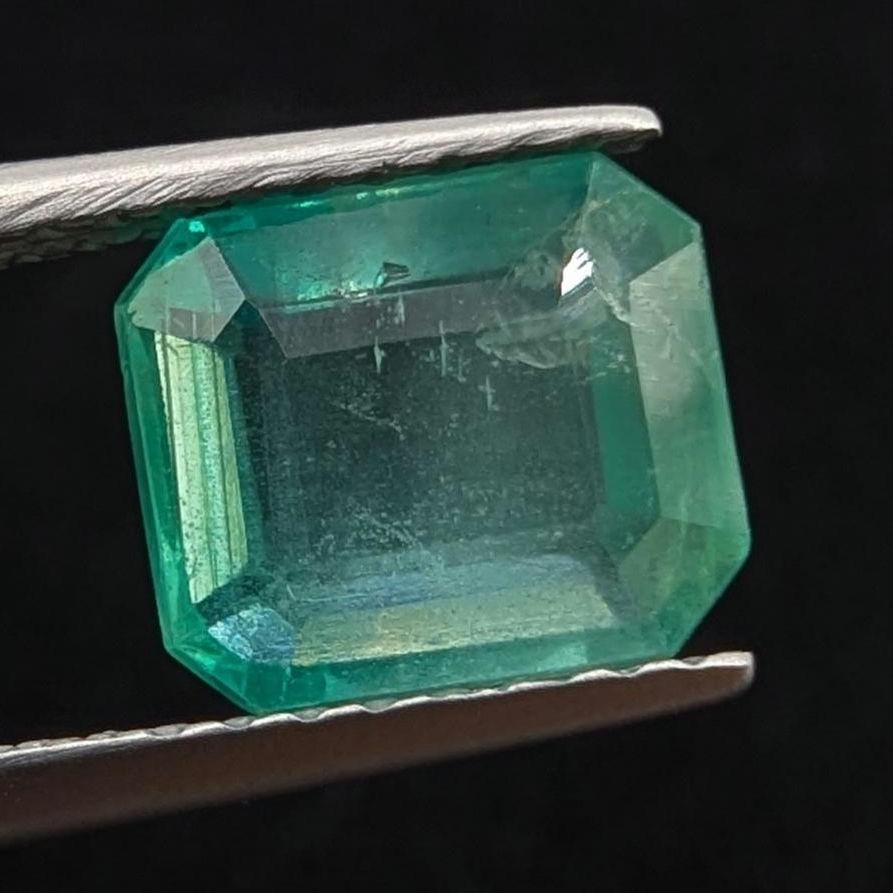 1.49ct Natural Emerald - Zambian Emerald with Minor Oil - Green Emerald from Zambia - Loose Octagon Cut Emerald - Faceted Loose Gemstone