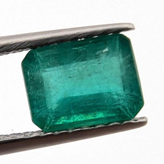1.14ct Natural Emerald - Zambian Emerald with Minor Oil - Green Emerald from Zambia - Loose Octagon Cut Emerald - Faceted Loose Gemstone