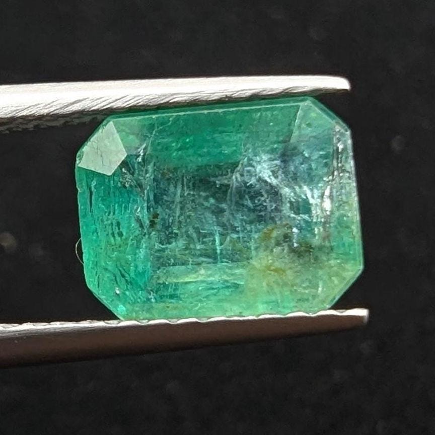 1.44ct Natural Emerald - Zambian Emerald with Minor Oil - Green Emerald from Zambia - Loose Octagon Cut Emerald - Faceted Loose Gemstone
