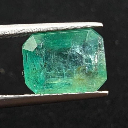 1.44ct Natural Emerald - Zambian Emerald with Minor Oil - Green Emerald from Zambia - Loose Octagon Cut Emerald - Faceted Loose Gemstone