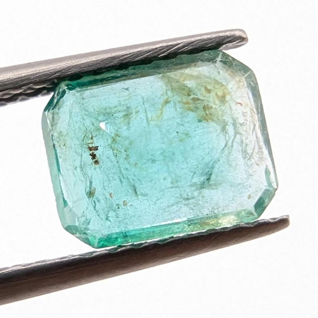 1.44ct Natural Emerald - Zambian Emerald with Minor Oil - Green Emerald from Zambia - Loose Octagon Cut Emerald - Faceted Loose Gemstone