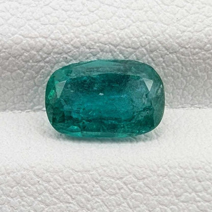 1.31ct Natural Emerald - Zambian Emerald with Minor Oil - Green Emerald from Zambia - Loose Cushion Cut Emerald - Faceted Loose Gemstone