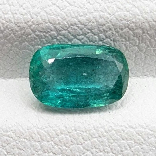 1.31ct Natural Emerald - Zambian Emerald with Minor Oil - Green Emerald from Zambia - Loose Cushion Cut Emerald - Faceted Loose Gemstone