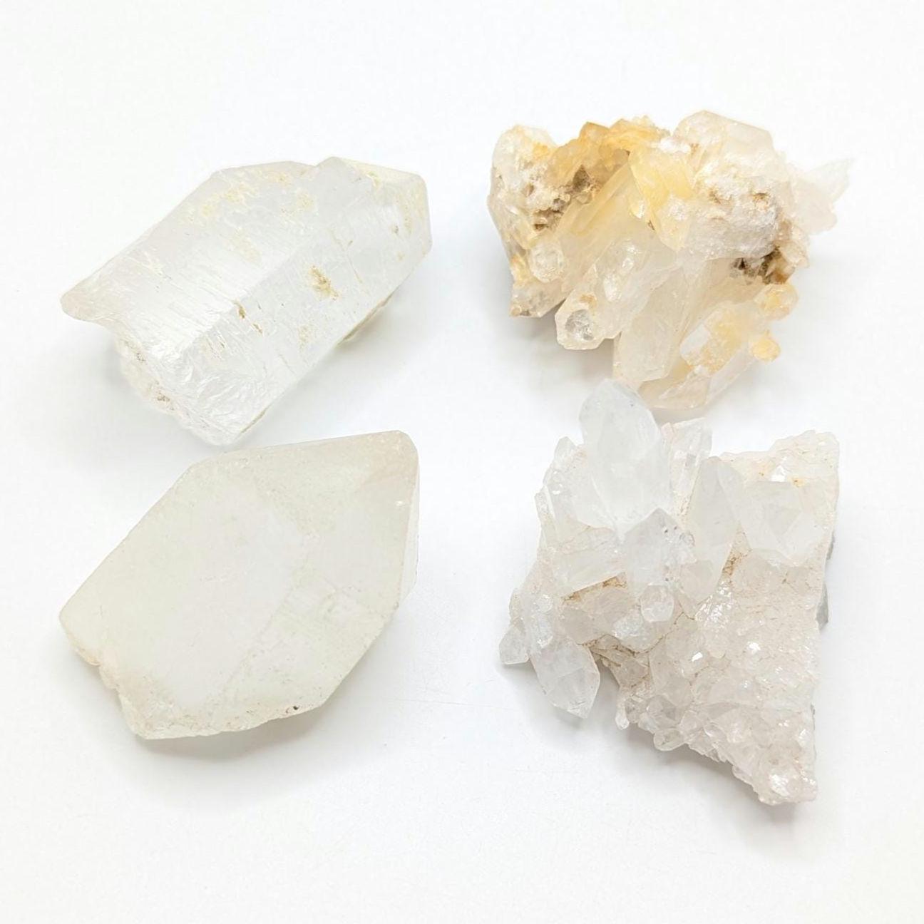 263 g (4 piece set) Quartz Crystals - Natural Clear Quartz Crystals from Pakistan - Raw Quartz Points - Clear Quartz Clusters