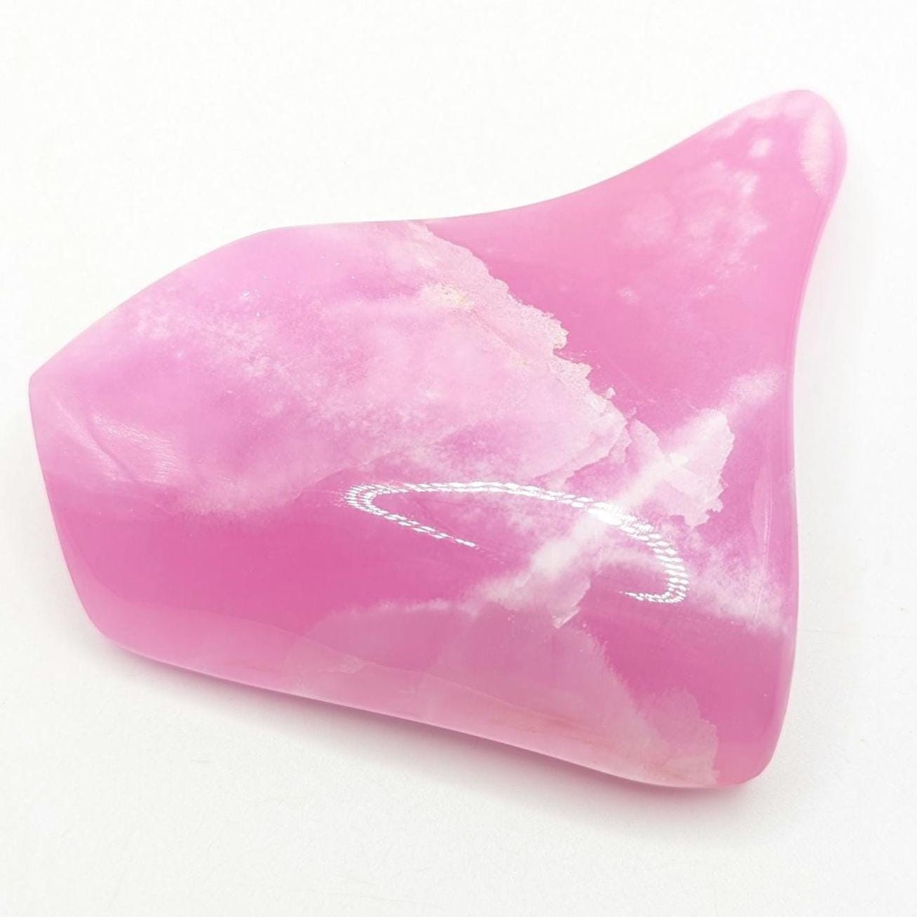 268g Vivid Natural Pink Aragonite Freeform - Balochistan, Pakistan - Polished Pink Aragonite Crystal - Genuine Bright Pink Aragonite