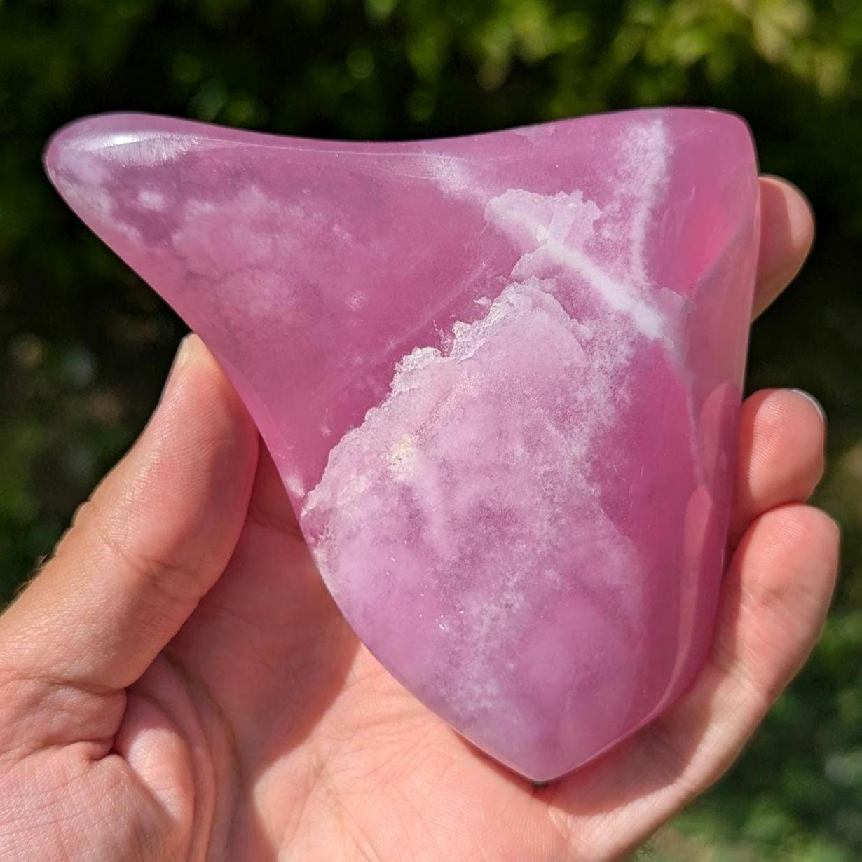 268g Vivid Natural Pink Aragonite Freeform - Balochistan, Pakistan - Polished Pink Aragonite Crystal - Genuine Bright Pink Aragonite