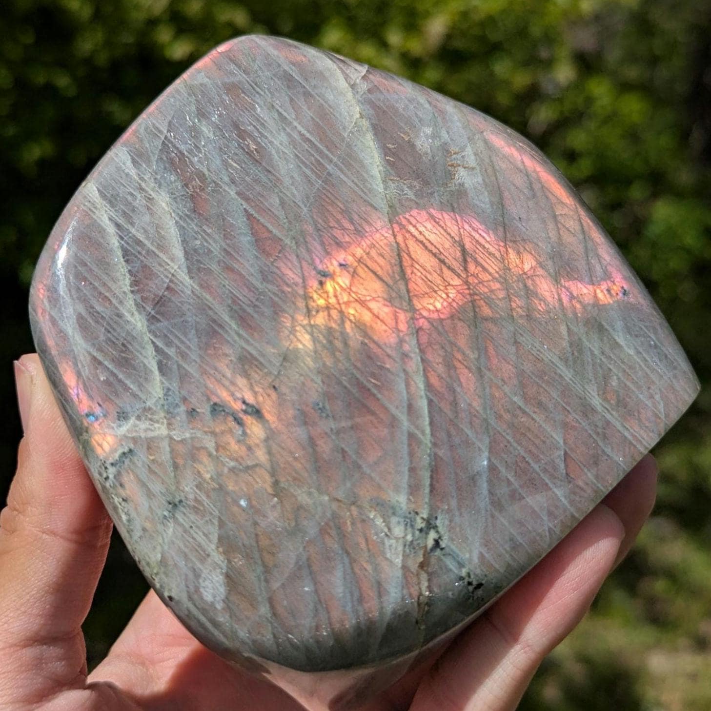 1.00 kg Purple Labradorite Crystal - Polished Purple, Orange, Pink Flash Labradorite Freeform - Large Polished Labradorite - Madagascar