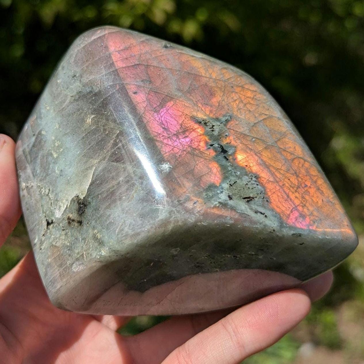 1.00 kg Purple Labradorite Crystal - Polished Purple, Orange, Pink Flash Labradorite Freeform - Large Polished Labradorite - Madagascar