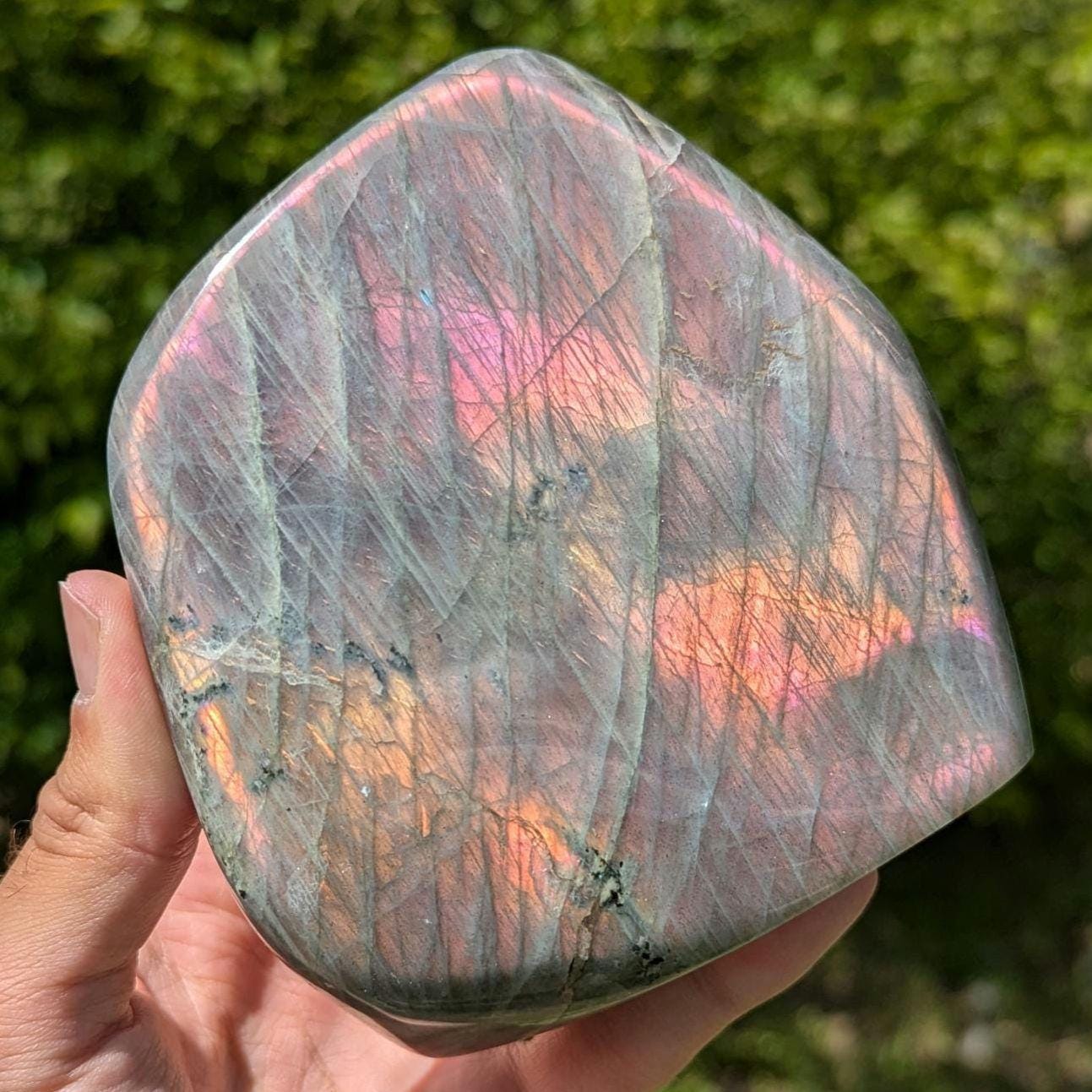 1.00 kg Purple Labradorite Crystal - Polished Purple, Orange, Pink Flash Labradorite Freeform - Large Polished Labradorite - Madagascar