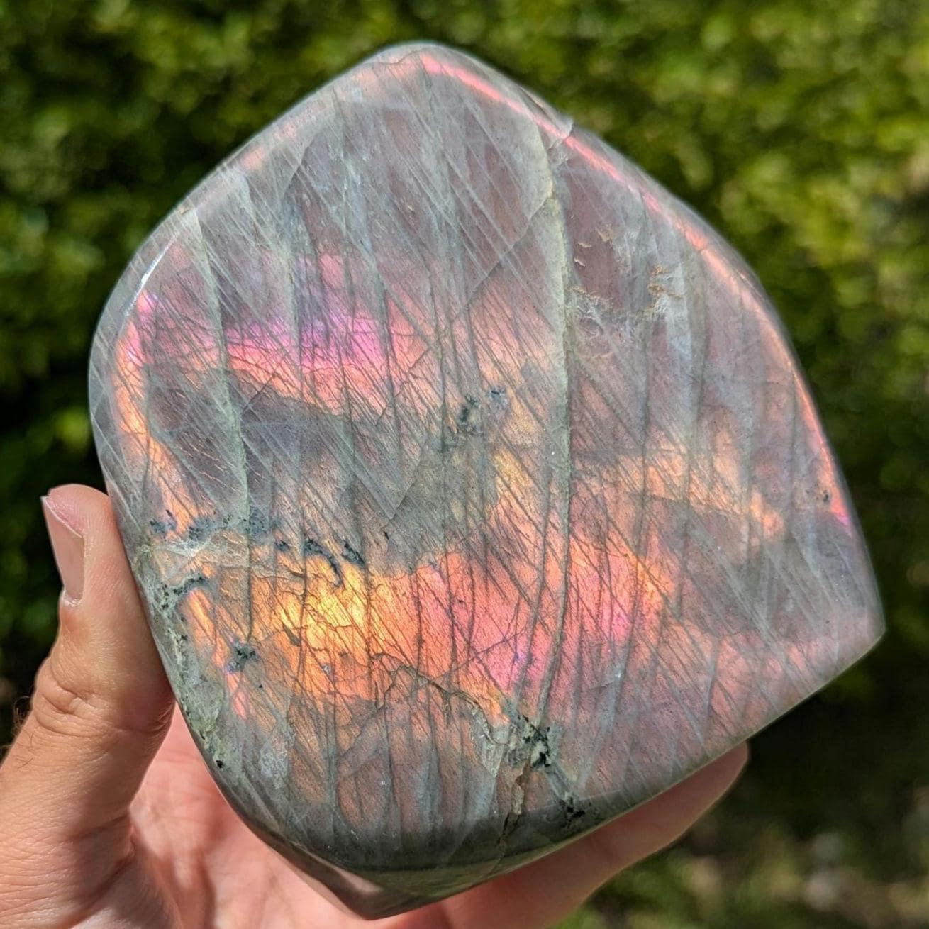 1.00 kg Purple Labradorite Crystal - Polished Purple, Orange, Pink Flash Labradorite Freeform - Large Polished Labradorite - Madagascar