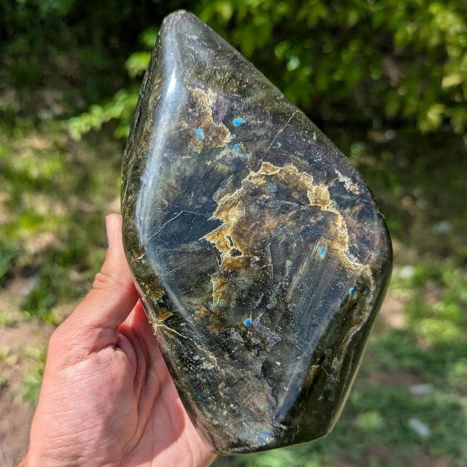 1.24 kg Orange Labradorite Crystal - Polished Purple, Orange, Blue Flash Labradorite Freeform - Large Polished Labradorite - Madagascar