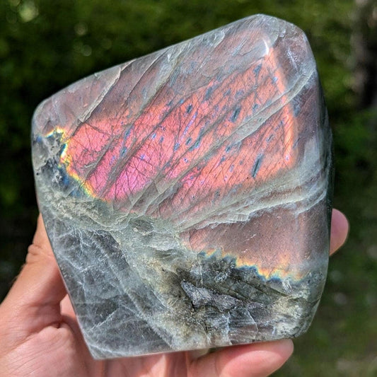 1.16 kg Purple Labradorite Crystal - Polished Purple, Orange, Pink Flash Labradorite Freeform - Large Polished Labradorite - Madagascar