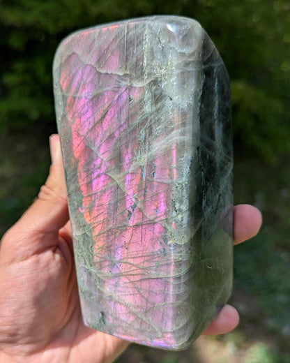 1.01 kg Purple Labradorite Crystal - Polished Purple, Orange, Pink Flash Labradorite Freeform - Large Polished Labradorite - Madagascar