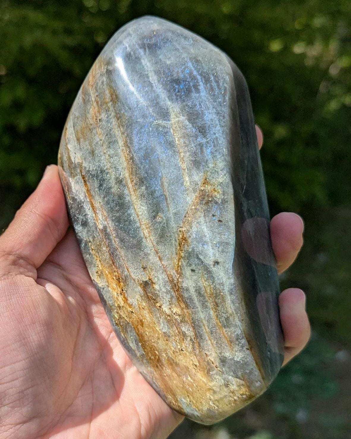 899 g Purple Labradorite Crystal - Polished Purple, Orange, Pink Flash Labradorite Freeform - Large Polished Labradorite - Madagascar