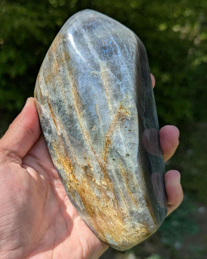 899 g Purple Labradorite Crystal - Polished Purple, Orange, Pink Flash Labradorite Freeform - Large Polished Labradorite - Madagascar