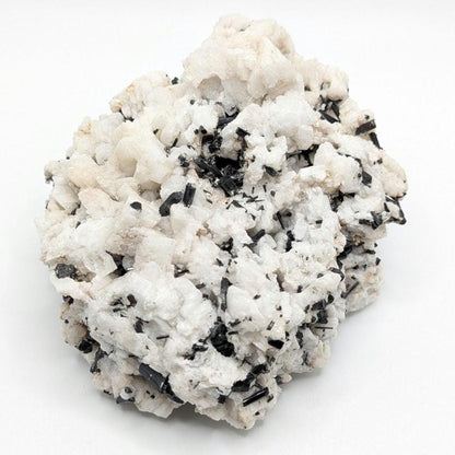 480 g Black Tourmaline Crystals in Calcite - Skardu, Pakistan - Natural Mineral Specimen - Calcite covered with Black Tourmaline