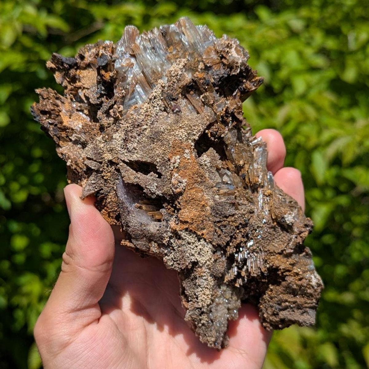 407 g Blue Barite on Matrix Specimen - Nador, Morocco - Barite Mineral Specimen - Blue Baryte from Morocco - Natural Barite Crystal Cluster