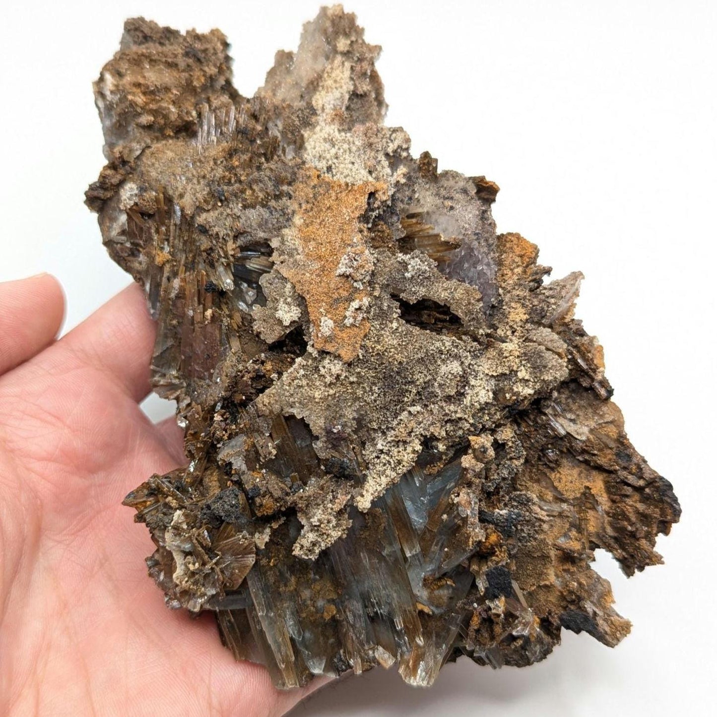 407 g Blue Barite on Matrix Specimen - Nador, Morocco - Barite Mineral Specimen - Blue Baryte from Morocco - Natural Barite Crystal Cluster