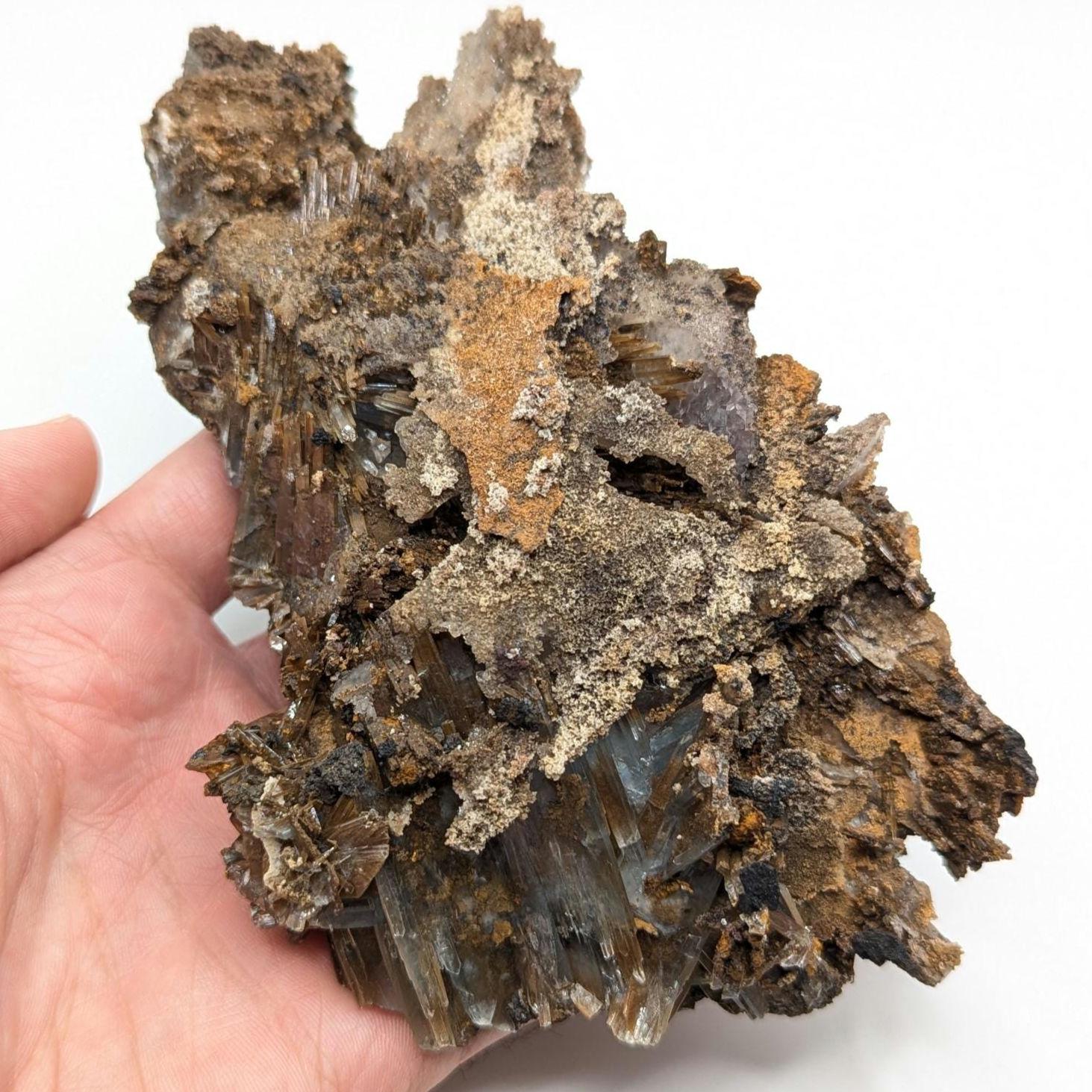 407 g Blue Barite on Matrix Specimen - Nador, Morocco - Barite Mineral Specimen - Blue Baryte from Morocco - Natural Barite Crystal Cluster