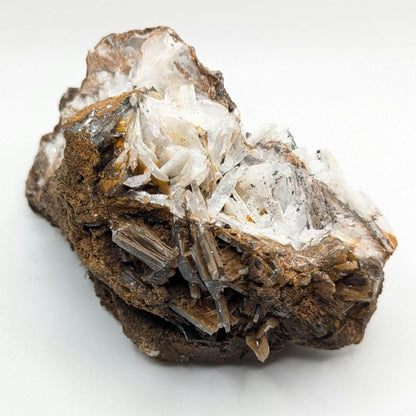 865 g Blue Barite on White Barite Matrix Specimen - Nador, Morocco - Barite Mineral Specimen - Blue Baryte from Morocco - Natural Crystal