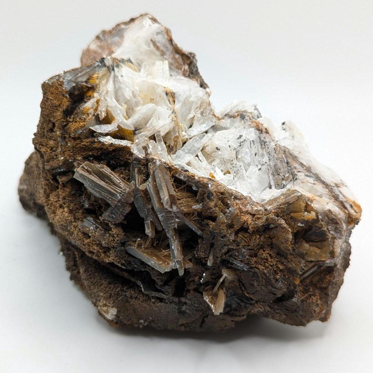 865 g Blue Barite on White Barite Matrix Specimen - Nador, Morocco - Barite Mineral Specimen - Blue Baryte from Morocco - Natural Crystal