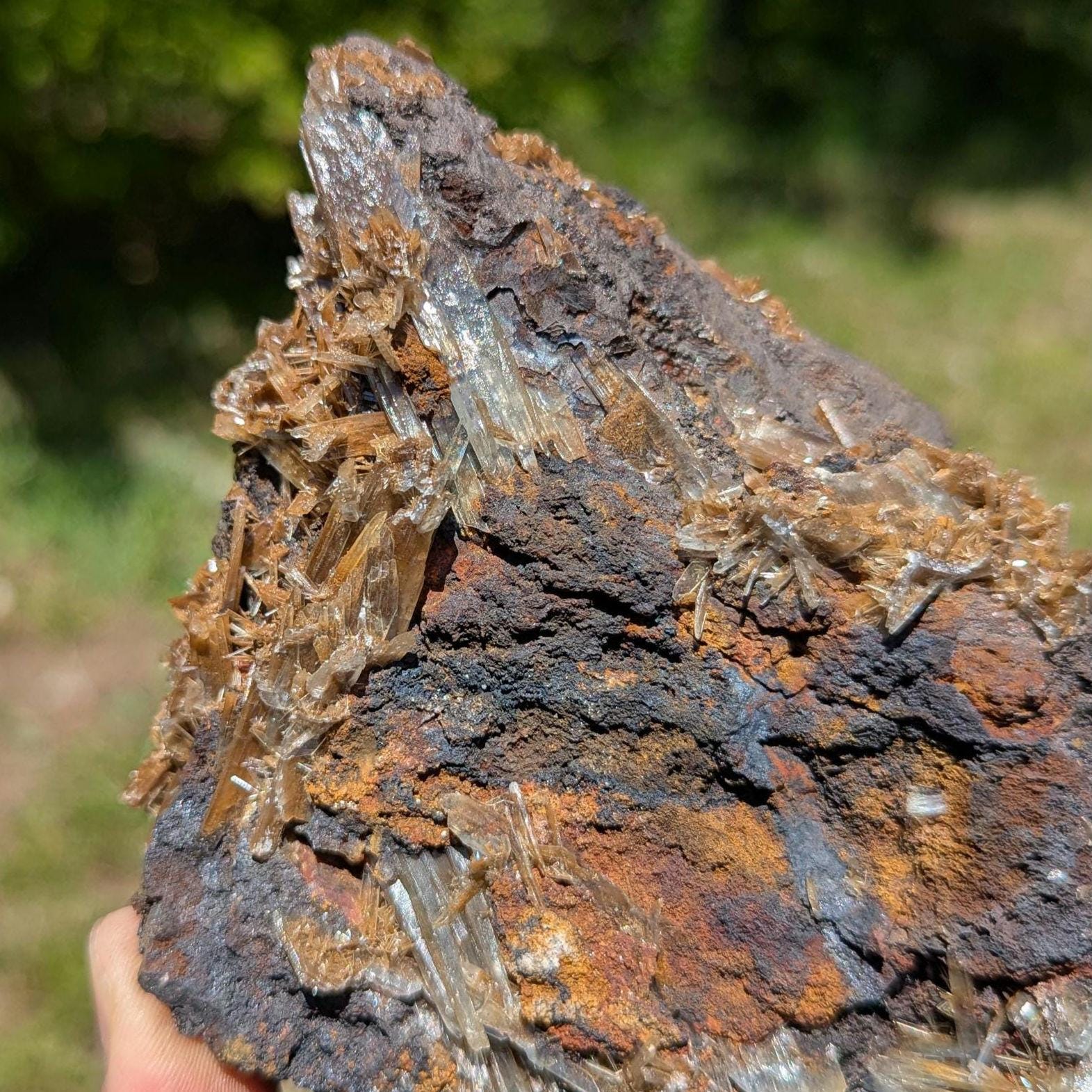 487 g Blue Barite with Brown Barite Matrix Specimen - Nador, Morocco - Barite Mineral Specimen - Blue Baryte from Morocco - Natural Crystal