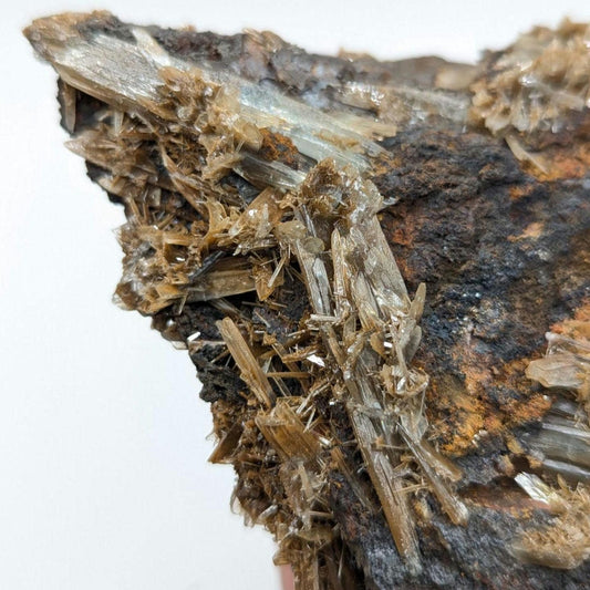 487 g Blue Barite with Brown Barite Matrix Specimen - Nador, Morocco - Barite Mineral Specimen - Blue Baryte from Morocco - Natural Crystal
