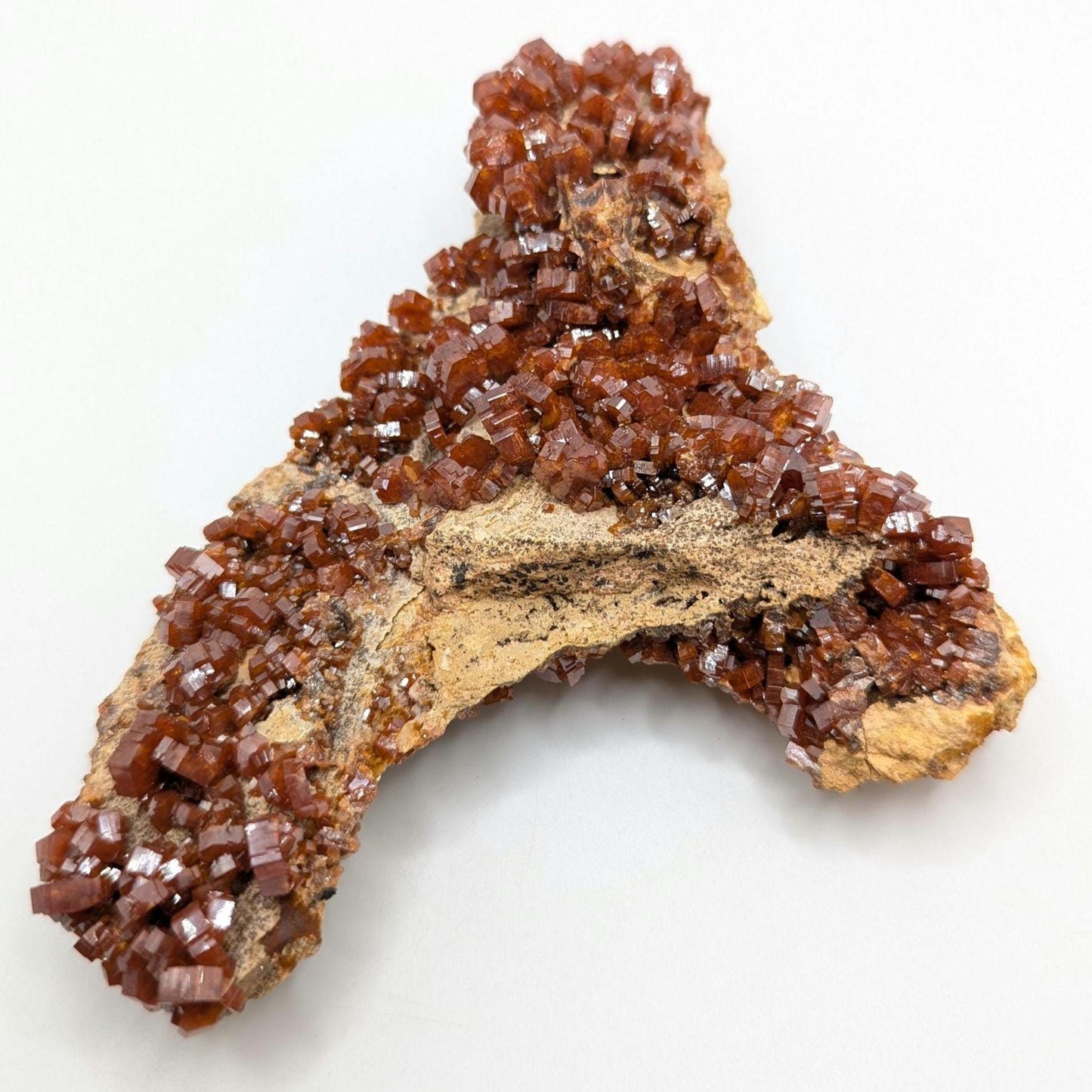 370 g Crystallized Vanadinite Crystals - Fine Mineral Specimen - Mibladen, Morocco - Handpicked at Mine - Natural Sparkling Red Vanadinite