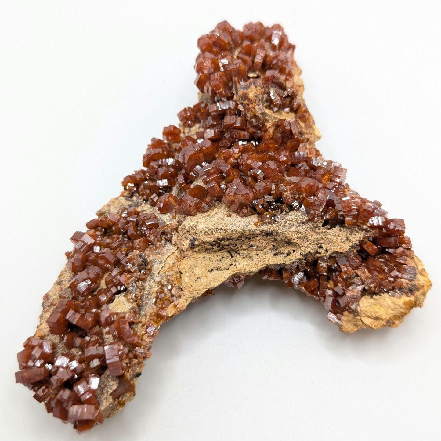370 g Crystallized Vanadinite Crystals - Fine Mineral Specimen - Mibladen, Morocco - Handpicked at Mine - Natural Sparkling Red Vanadinite