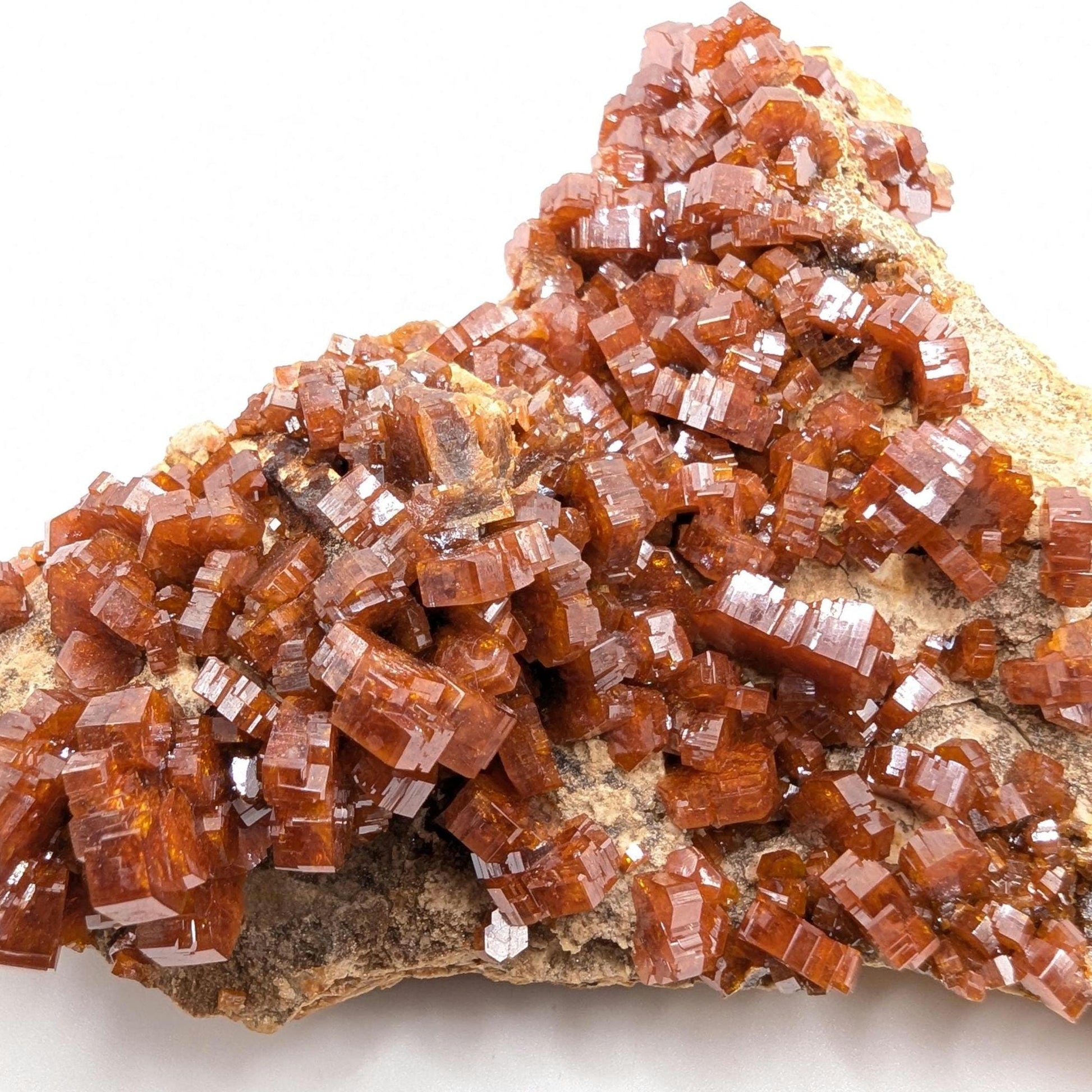 370 g Crystallized Vanadinite Crystals - Fine Mineral Specimen - Mibladen, Morocco - Handpicked at Mine - Natural Sparkling Red Vanadinite