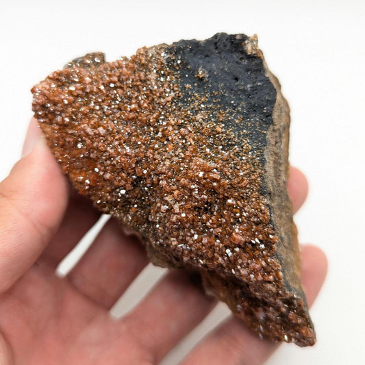 274 g Vanadinite on Matrix - Mibladen, Morocco - Handpicked at Mine - Natural Sparkling Red Vanadinite Mineral Specimen
