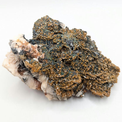634 g Vanadinite on Black and White Barite - Mibladen, Morocco - Handpicked at Mine - Natural Sparkling Red Vanadinite Mineral Specimen