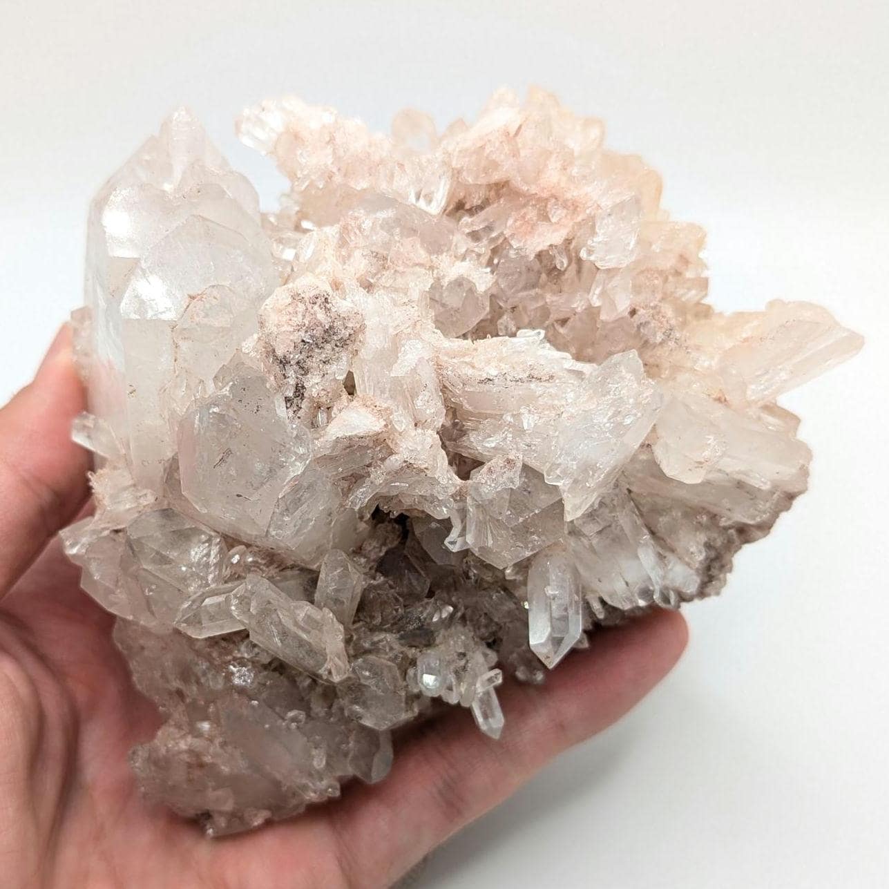 848g Natural Pink Quartz - Lithium Coated Quartz Crystal - Bolivar, Colombia - Pink Quartz Cluster - Crystallized Lemurian Quartz Specimen