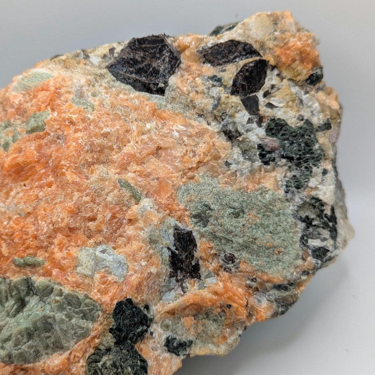 3.36 kg Rare Titanite Crystals in Orange Calcite with Fluorapatite - Yates Mine, Otter Lake, Quebec, Canada - Natural Large Mineral Specimen