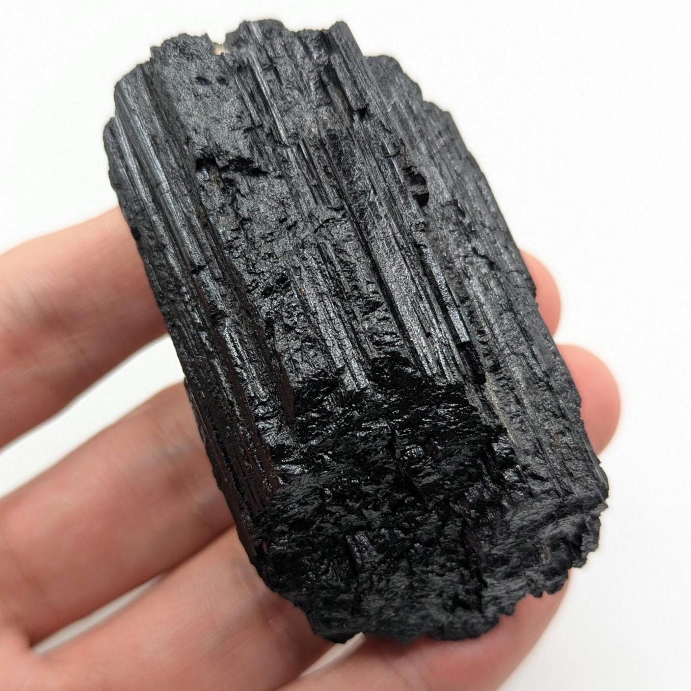 Black Tourmaline Crystal, Minas Gerais Brazil - Striated Schorl Mineral Specimen