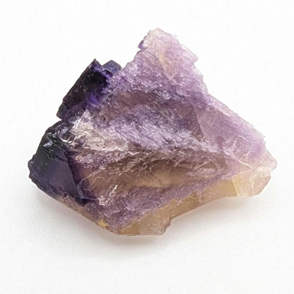 Zoned Purple Yellow Fluorite from Cave-in-Rock, Illinois - Bicolor Cubic Mineral Specimen