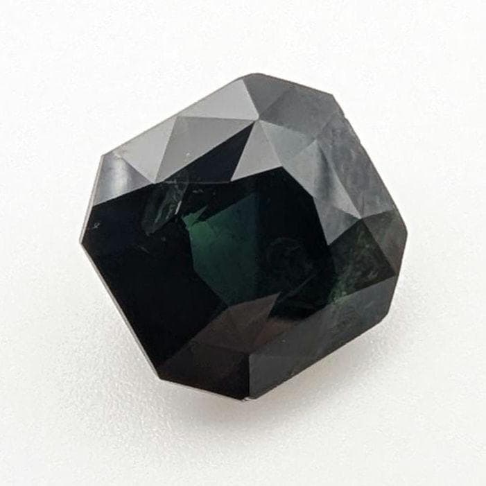 8.65ct Dark Teal Green Sapphire - Queensland, Australia - Unheated Octagonal Cut Loose Gemstone