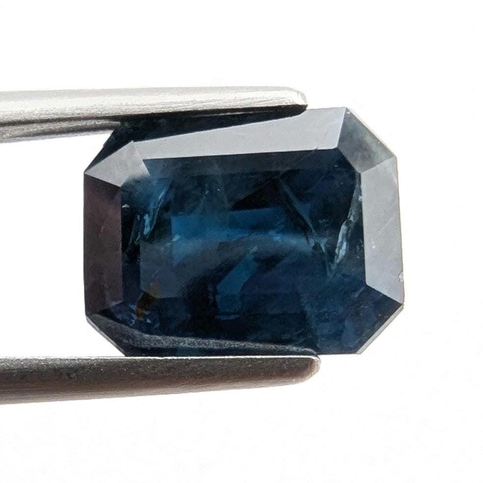 3.22ct Dark Blue Sapphire - Queensland, Australia - Heated Octagon Cut Loose Gemstone