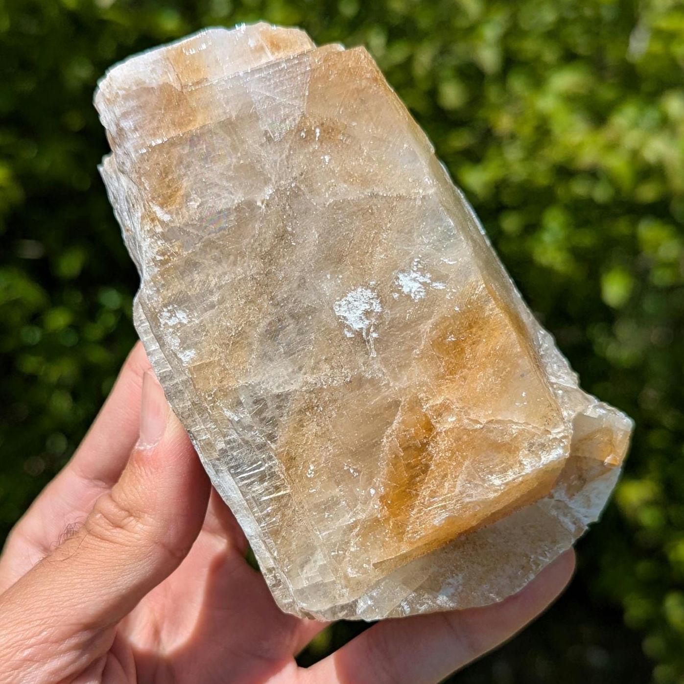 441g Golden Yellow Calcite - Honey Calcite Crystal from Chihuahua, Mexico - Natural Yellow Calcite - Crystal Specimen for Home Decor