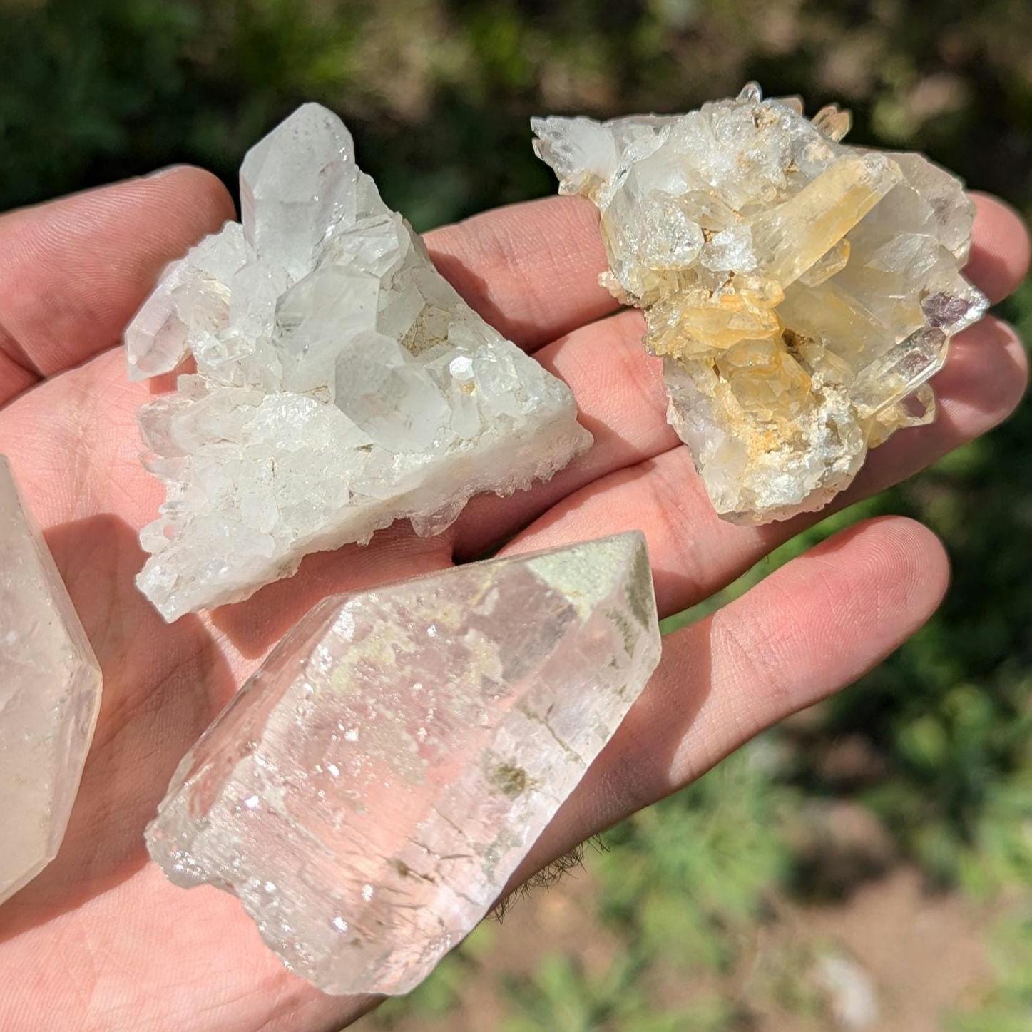 263 g (4 piece set) Quartz Crystals - Natural Clear Quartz Crystals from Pakistan - Raw Quartz Points - Clear Quartz Clusters