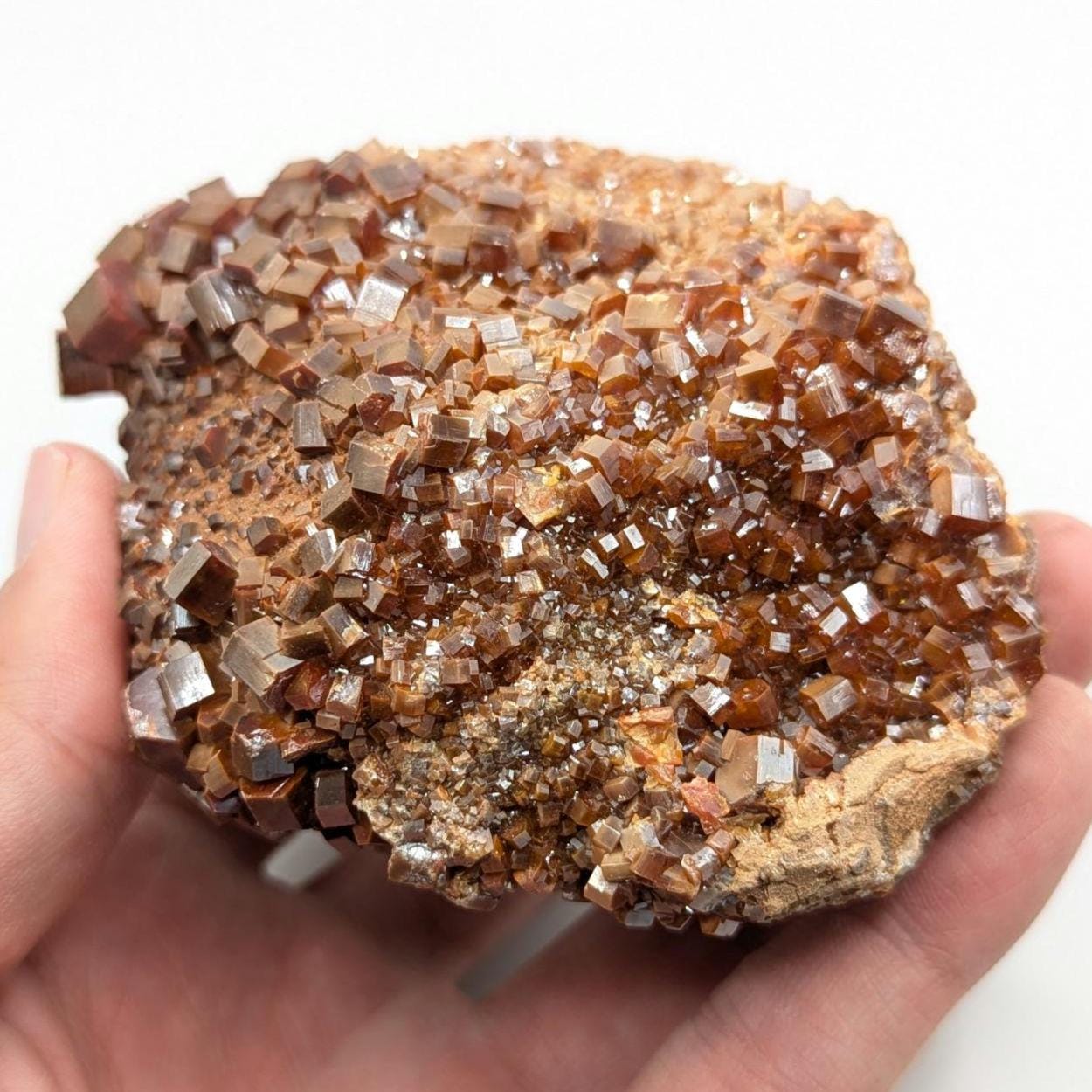 593g Crystallized Vanadinite on Matrix - Mibladen, Morocco - Handpicked at Mine - Natural Sparkling Red Vanadinite Mineral Specimen