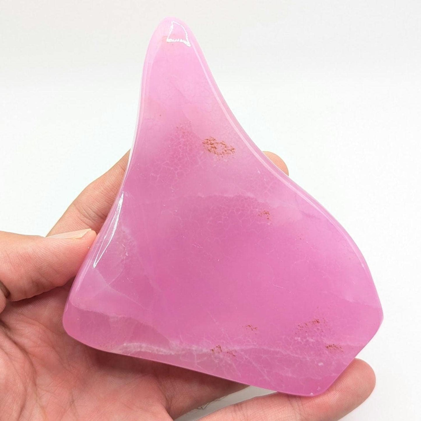 268g Vivid Natural Pink Aragonite Freeform - Balochistan, Pakistan - Polished Pink Aragonite Crystal - Genuine Bright Pink Aragonite