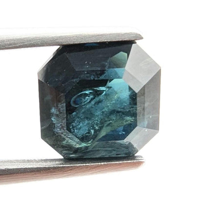 2.58ct Parti Dark Teal Sapphire - Queensland, Australia - Heated Green Blue Octagon Loose Gemstone