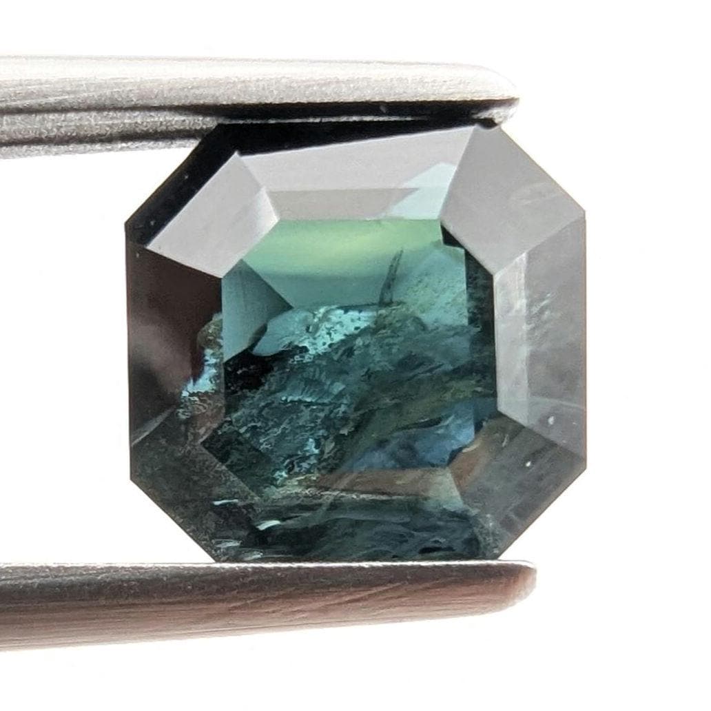 2.58ct Parti Dark Teal Sapphire - Queensland, Australia - Heated Green Blue Octagon Loose Gemstone